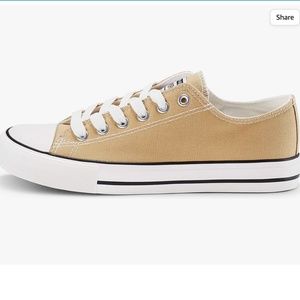 NEW Jenn Ardor Womens Sneakers Low Tops Canvas Shoes Casual Lace Up Khaki SZ 9.5